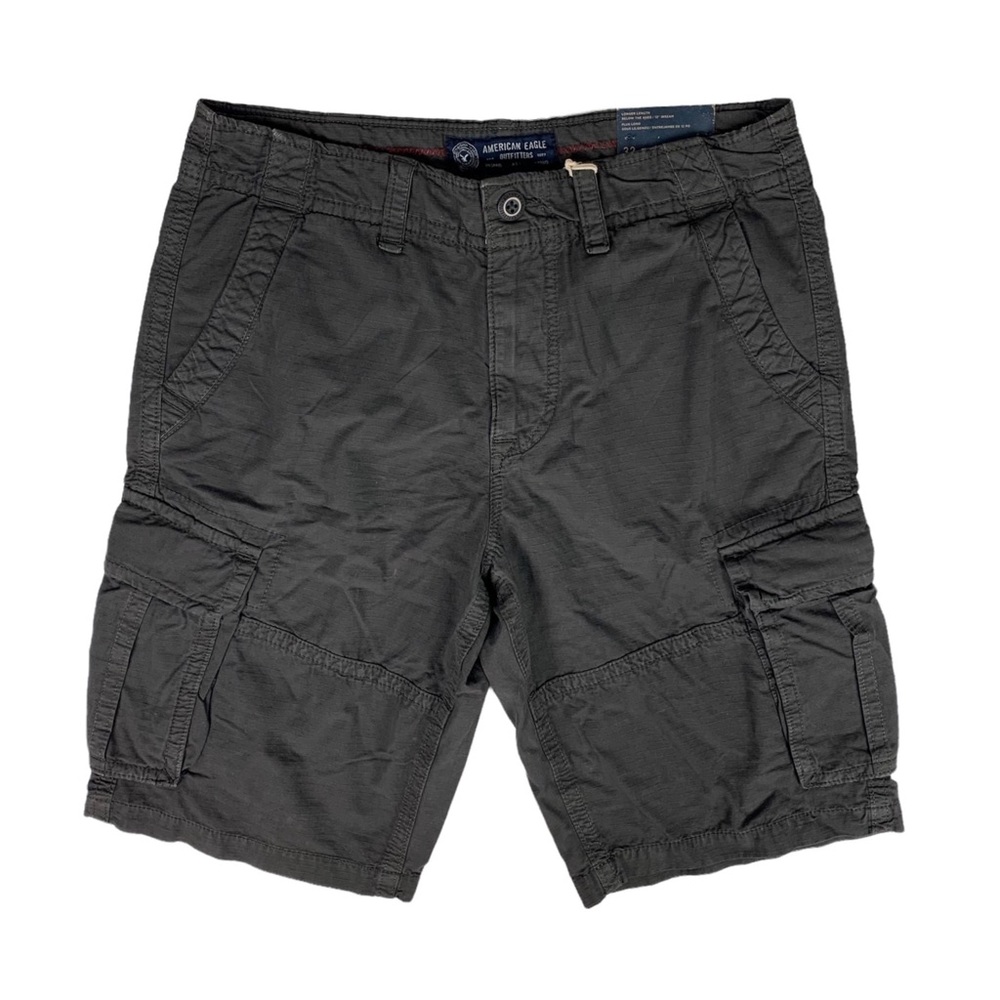 American Eagle Longer Length Cargo Shorts Gray Brown 100% Cotton Men’s Sz 32 NWT - Picture 1 of 16